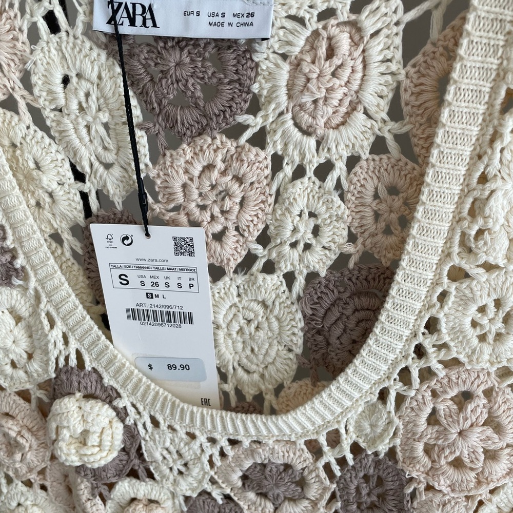 FLORAL CROCHET KNIT DRESS LIMITED EDITION - Picture 4 of 5
